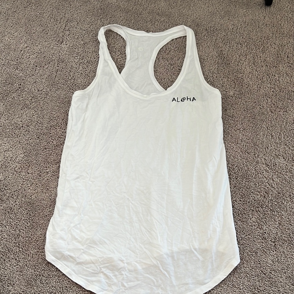 Lululemon Aloha Hawaii Racerback Tank Top White Womens Size 6